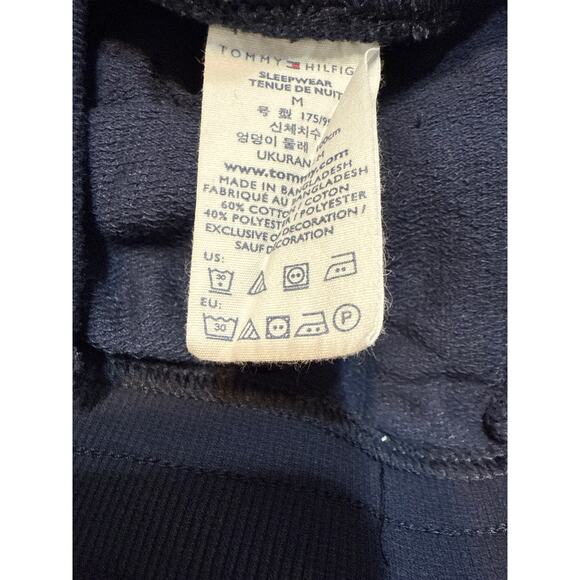 Tommy Hilfiger Sleep Pants Logo Trim Navy/White Women's M Drawstring Pockets - Picture 5 of 7